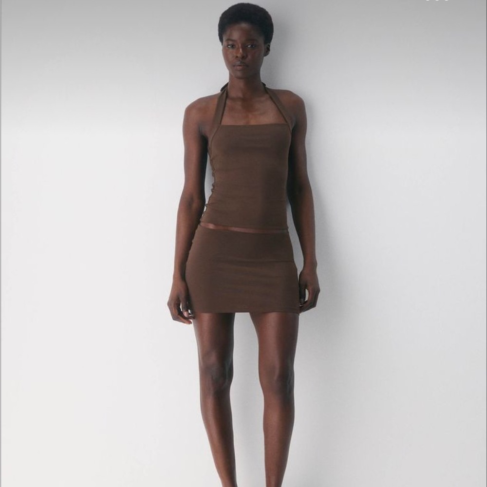 NWT ARITZIA mocha halter and skort set